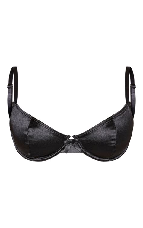 Black Satin Bra 